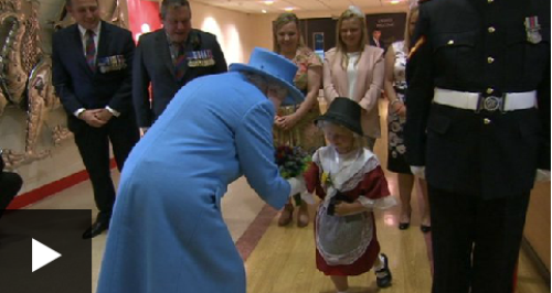 little girl meeting queen