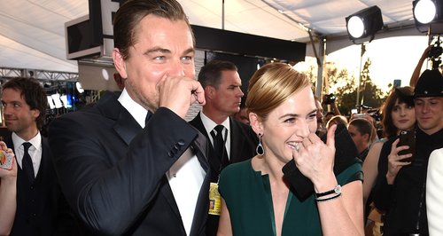 Kate Winslet and Leonardo DiCaprio laughing