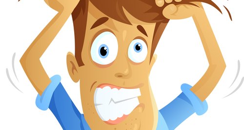 Confused man cartoon